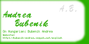 andrea bubenik business card